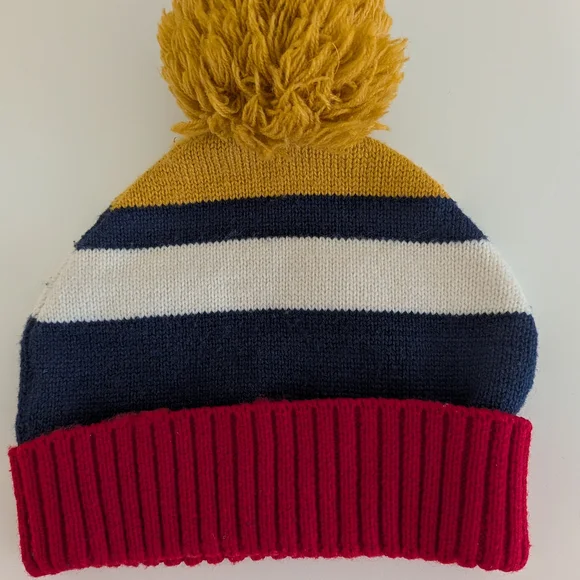 F&F Colorful Striped Kids Beanie with Pom Pom - Picture 4 of 5